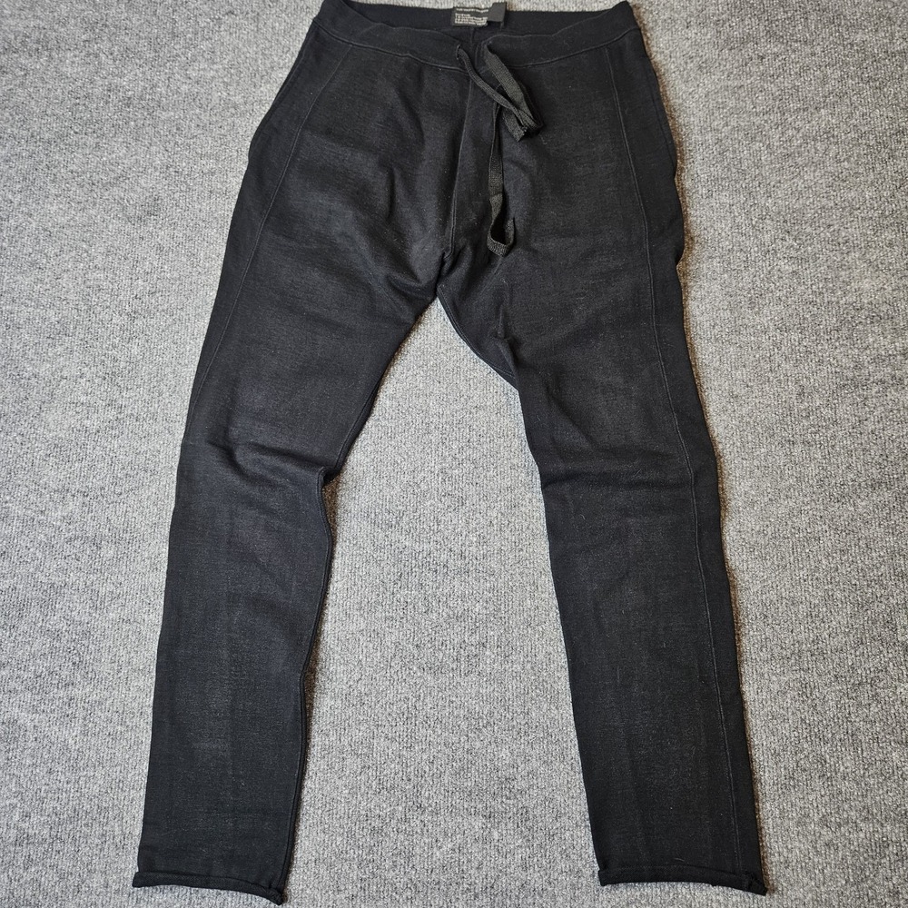 Nude: Masahiko Maruyama Mens Drawstring Pants Size Small Black Dropped Crotch